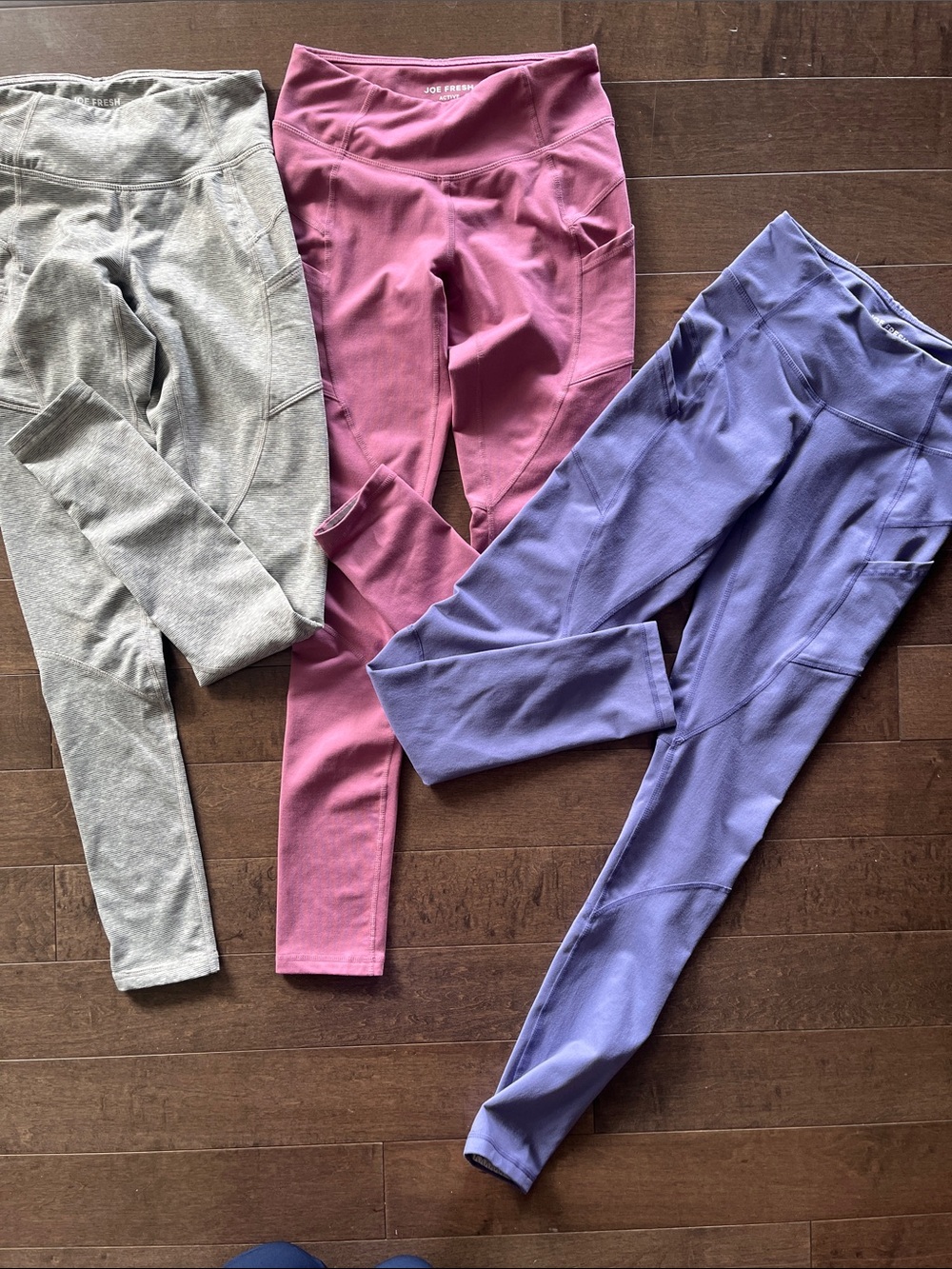 Joe Fresh Leggings Trio in Gray, Pink, Lavender